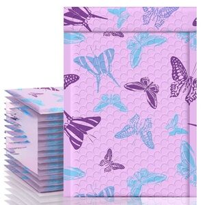 20- 6x9 purple butterfly bubble mailers